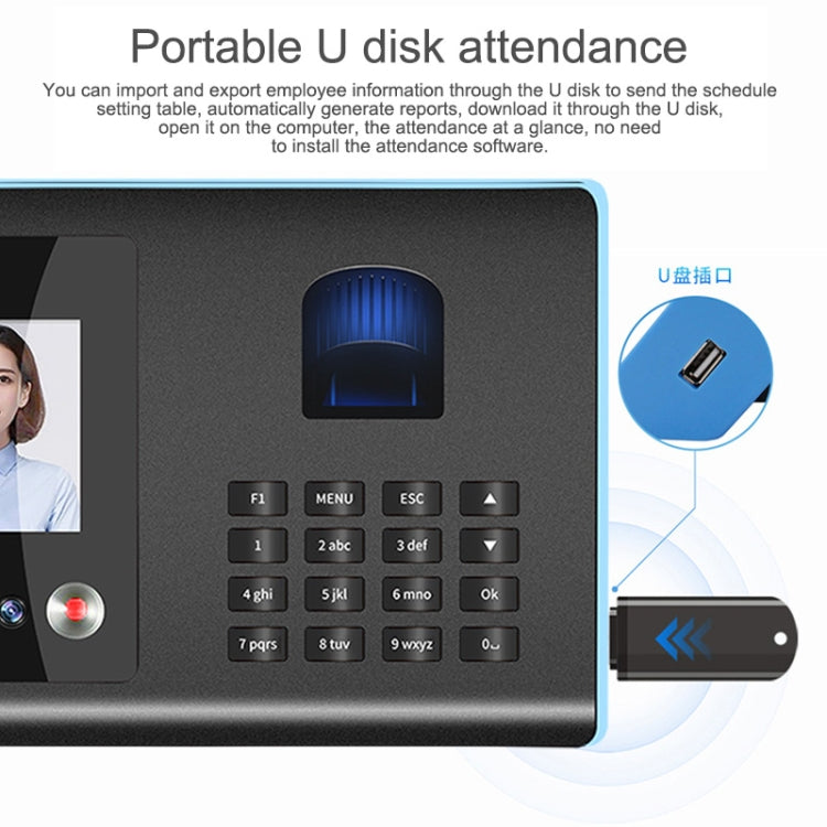 FA01 Face Recognition Fingerprint Time Attendance Machine — view 7