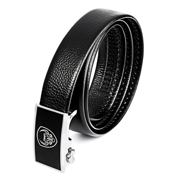 Men Casual Cow Leather Belt Waistband with Buckle Head, Length: 110cm