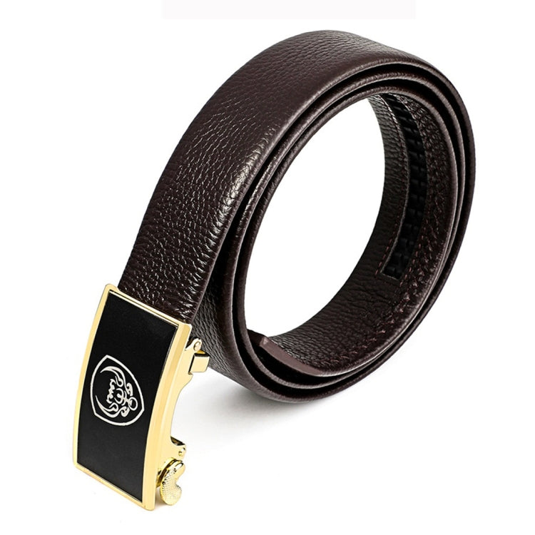 Men Casual Cow Leather Belt Waistband with Buckle Head, Length: 115cm