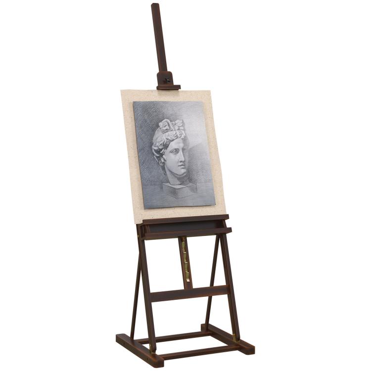 Adjustable Beechwood Artist's Easel with Storage Compartment, 53x50.5x171-230cm