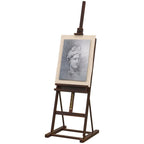 Adjustable Beechwood Artist's Easel with Storage Compartment, 53x50.5x171-230cm — view 2