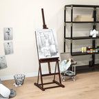 Adjustable Beechwood Artist's Easel with Storage Compartment, 53x50.5x171-230cm — view 11