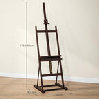 Adjustable Beechwood Artist's Easel with Storage Compartment, 53x50.5x171-230cm — view 5