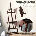 Adjustable Beechwood Artist's Easel with Storage Compartment, 53x50.5x171-230cm — view 6