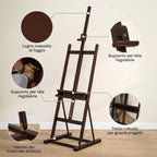 Adjustable Beechwood Artist's Easel with Storage Compartment, 53x50.5x171-230cm — view 7
