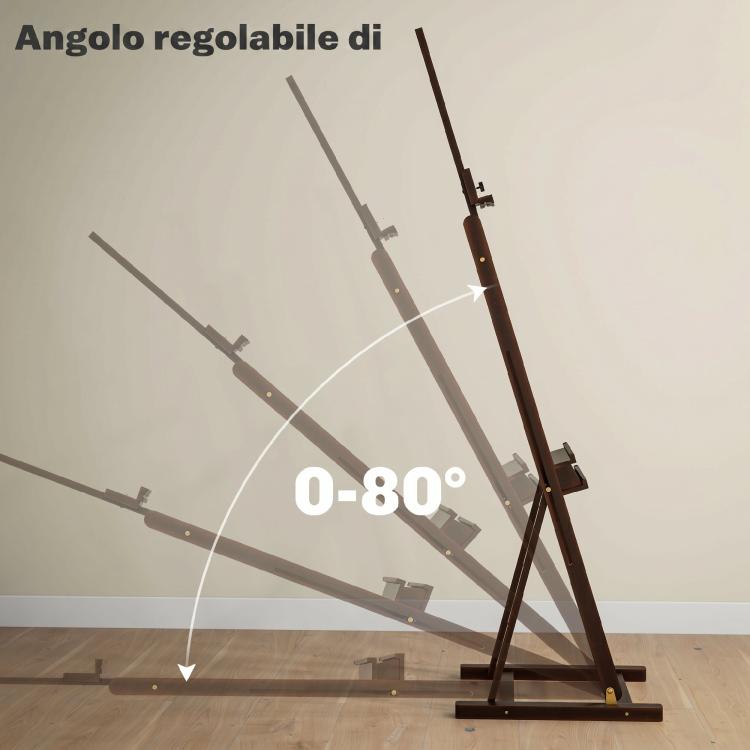 Adjustable Beechwood Artist's Easel with Storage Compartment, 53x50.5x171-230cm — view 8