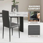 Set of 6 Upholstered Chairs for Living or Dining Room, Modern Kitchen Chairs, Steel and Grey Fabric — view 7