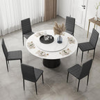 Set of 6 Upholstered Chairs for Living or Dining Room, Modern Kitchen Chairs, Steel and Grey Fabric — view 9