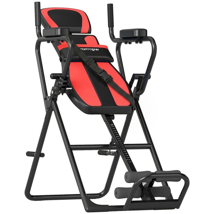 3-in-1 Inversion Bench/Table with 3 Inversion Angles, Push-up & Pull-up Bars, and Headrest