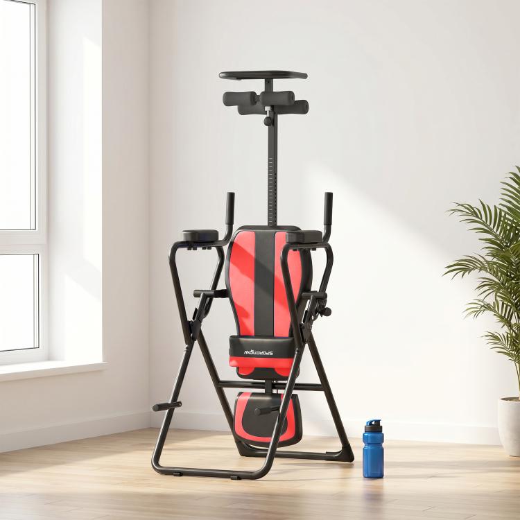3-in-1 Inversion Bench/Table with 3 Inversion Angles, Push-up & Pull-up Bars, and Headrest