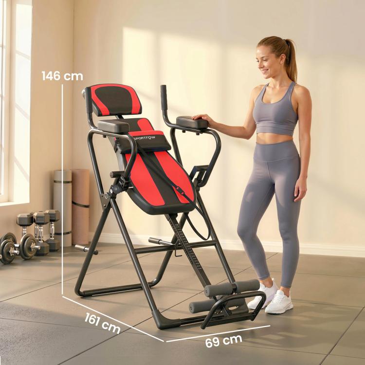 3-in-1 Inversion Bench/Table with 3 Inversion Angles, Push-up & Pull-up Bars, and Headrest