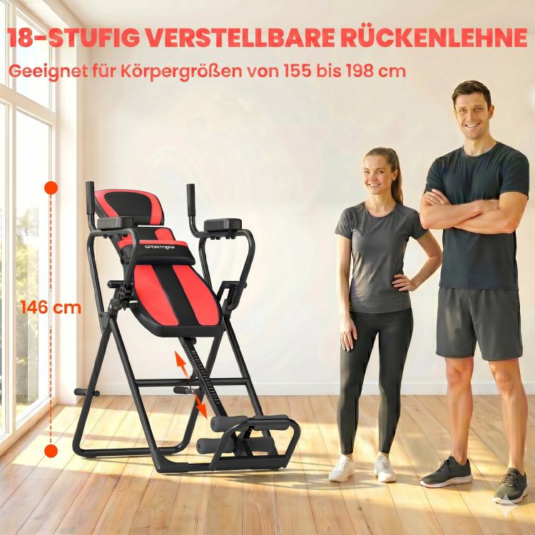 3-in-1 Inversion Bench/Table with 3 Inversion Angles, Push-up & Pull-up Bars, and Headrest