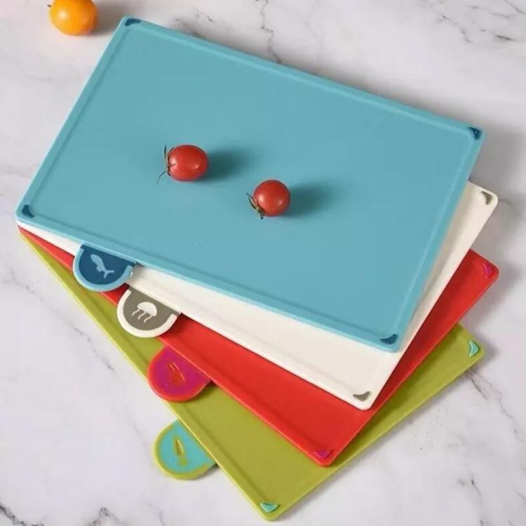 ZENO 4-Piece Color-Coded Cutting Board Set with Non-Slip Index and Stand