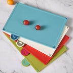 ZENO 4-Piece Color-Coded Cutting Board Set with Non-Slip Index and Stand