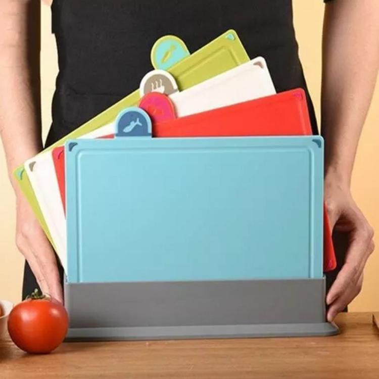 ZENO 4-Piece Color-Coded Cutting Board Set with Non-Slip Index and Stand