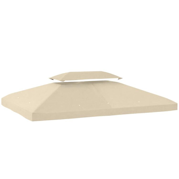 Replacement awning 4x3 m with double roof, drainage holes and UV protection. Awning only. Frame not included. Cream white.