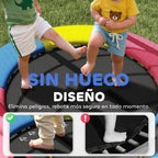 Kids' Trampoline (?160 cm) for Ages 3–6 with Safety Net and L-Shaped Legs – Multicolored