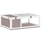 Wooden Tortoise House with Mesh Roof and Removable Transparent Side Panels 91 x 60.5 x 32 cm Light Brown — view 2