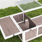 Wooden Tortoise House with Mesh Roof and Removable Transparent Side Panels 91 x 60.5 x 32 cm Light Brown — view 11