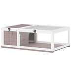 Wooden Tortoise House with Mesh Roof and Removable Transparent Side Panels 91 x 60.5 x 32 cm Light Brown — view 12