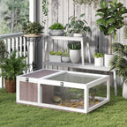 Wooden Tortoise House with Mesh Roof and Removable Transparent Side Panels 91 x 60.5 x 32 cm Light Brown — view 3