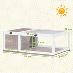Wooden Tortoise House with Mesh Roof and Removable Transparent Side Panels 91 x 60.5 x 32 cm Light Brown — view 5