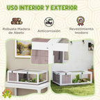 Wooden Tortoise House with Mesh Roof and Removable Transparent Side Panels 91 x 60.5 x 32 cm Light Brown — view 6