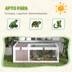 Wooden Tortoise House with Mesh Roof and Removable Transparent Side Panels 91 x 60.5 x 32 cm Light Brown — view 9