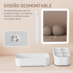 Rechargeable Lighted Makeup Mirror with 2 Lighting Modes, 180 Degrees Rotation, and Adjustable Brightness – White — view 11