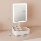 Rechargeable Lighted Makeup Mirror with 2 Lighting Modes, 180 Degrees Rotation, and Adjustable Brightness – White — view 5