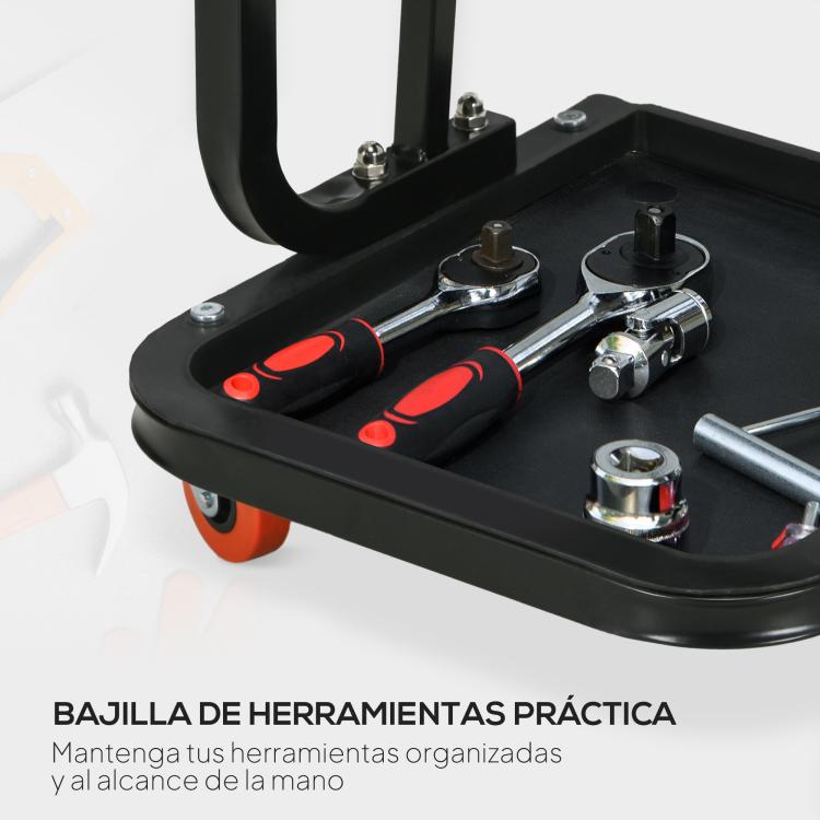 Mobile Workshop Stool with Wheels, Tool Tray, and Steel Frame – 100 kg Load Capacity – Red (for Garage)