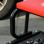 Mobile Workshop Stool with Wheels, Tool Tray, and Steel Frame – 100 kg Load Capacity – Red (for Garage)