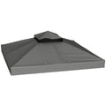 Replacement awning 3x3 m with double roof, drainage holes and UV protection. Awning only. Frame not included. Dark grey.