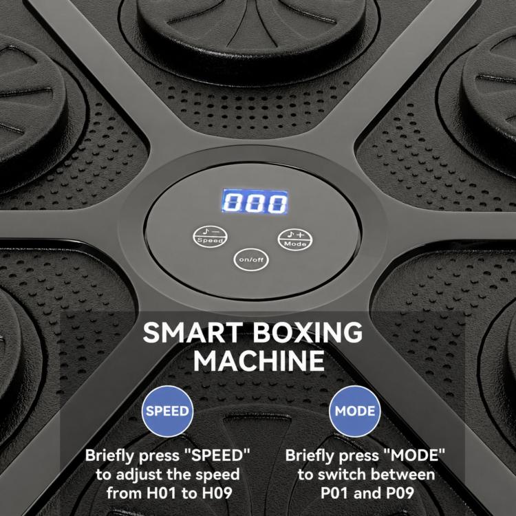 Musical Wall Boxing Gym with 9 Speed ??Modes, Gloves, Bluetooth Connection, LED Lights for Adults and Children at Home or Office
