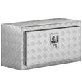 96L Aluminum Tool Box with Lock, 2 Keys, and Side Handle, 76.2x35.5x40.6 cm, Silver