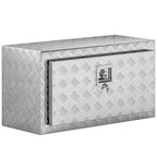 96L Aluminum Tool Box with Lock, 2 Keys, and Side Handle, 76.2x35.5x40.6 cm, Silver