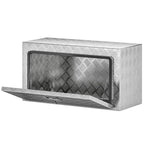 96L Aluminum Tool Box with Lock, 2 Keys, and Side Handle, 76.2x35.5x40.6 cm, Silver