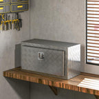 96L Aluminum Tool Box with Lock, 2 Keys, and Side Handle, 76.2x35.5x40.6 cm, Silver