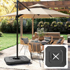 2PCS/Set Water-Fillable HDPE Base Set for Cantilever Parasol, 101x101x12 cm, Black