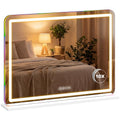 80x60cm lighted makeup mirror, dimmable LED vanity mirror, RGB lighting, 3 color temperatures, white