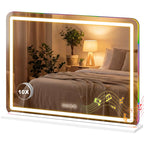 80x60cm lighted makeup mirror, dimmable LED vanity mirror, RGB lighting, 3 color temperatures, white — view 2