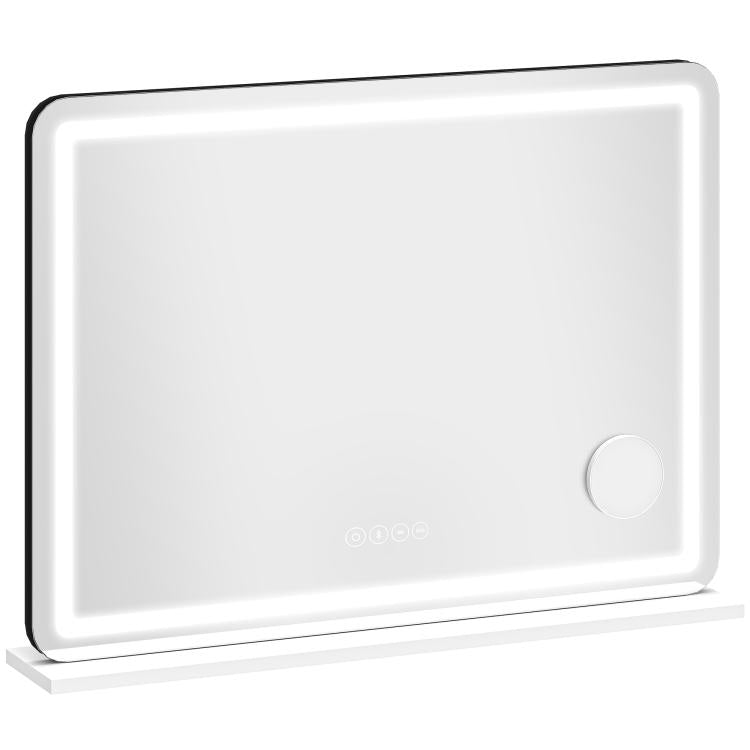 80x60cm lighted makeup mirror, dimmable LED vanity mirror, RGB lighting, 3 color temperatures, white — view 12