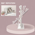 LED-lit Makeup Mirror with Adjustable Brightness, Magnification, USB Charging, and 360-degree Rotation, 63 x 50 cm — view 11
