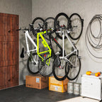 Set of 4 wall-mounted bike racks, wall hooks for bike hangers, for indoor and outdoor use, 25.5 x 10.5 x 4 cm, black