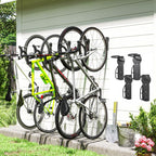 Set of 4 wall-mounted bike racks, wall hooks for bike hangers, for indoor and outdoor use, 25.5 x 10.5 x 4 cm, black