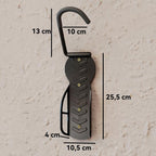 Set of 4 wall-mounted bike racks, wall hooks for bike hangers, for indoor and outdoor use, 25.5 x 10.5 x 4 cm, black