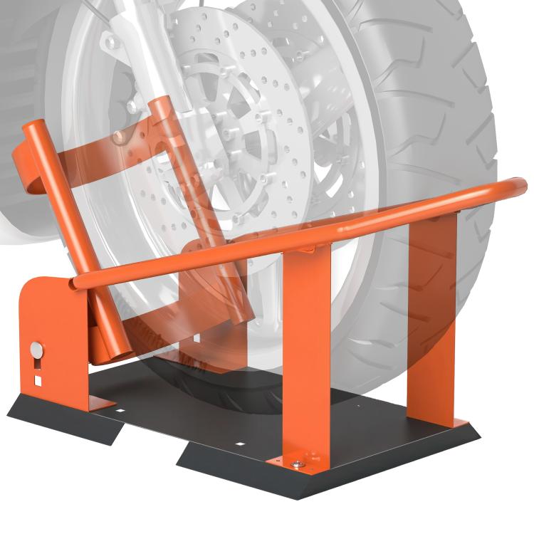 Adjustable Motorcycle Tire Stand for 15-21 inch / 381-533.4 mm Front Wheels, 816.5 kg Load Capacity (Orange)
