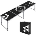 Folding camping table, lightweight, height-adjustable, aluminum frame, 240 x 60 x 54/62/70 cm, black