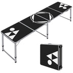 Folding camping table, lightweight, height-adjustable, aluminum frame, 240 x 60 x 54/62/70 cm, black