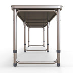 Folding camping table, lightweight, height-adjustable, aluminum frame, 240 x 60 x 54/62/70 cm, black